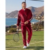COOFANDY Mens Velour Tracksuit 2 Piece Set Sweatsuits Velvet Jogging Suits(Burgundy)
