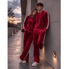 COOFANDY Mens Velour Tracksuit 2 Piece Set Sweatsuits Velvet Jogging Suits(Burgundy)