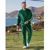COOFANDY Mens Velour Tracksuit 2 Piece Set Sweatsuits Velvet Jogging Suits(Lake Green)