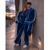 COOFANDY Mens Velour Tracksuit 2 Piece Set Sweatsuits Velvet Jogging Suits(Navy Blue)
