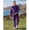 COOFANDY Mens Velour Tracksuit 2 Piece Set Sweatsuits Velvet Jogging Suits(Purple)