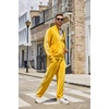 COOFANDY Mens Velour Tracksuit 2 Piece Set Sweatsuits Velvet Jogging Suits(Yellow)