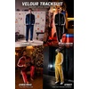 COOFANDY Mens Velour Tracksuit 2 Piece Set Velvet Track Suits for Party(Black)