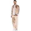 COOFANDY Mens Velour Tracksuit 2 Piece Set Velvet Track Suits for Party(Light Khaki)