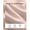 COOFANDY Mens Waffle Knit Polo Shirts Casual Long Sleeve Polo Shirt(Champagne)