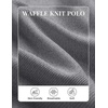 COOFANDY Mens Waffle Knit Polo Shirts Casual Long Sleeve Polo Shirt(Grey)