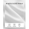 COOFANDY Mens Waffle Knit Polo Shirts Casual Long Sleeve Polo Shirt(White)