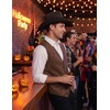 COOFANDY Men’s Western Vest Suede Cowboy Vest Casual Slim Fit Waistcoat(01_coffe)
