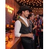 COOFANDY Men’s Western Vest Suede Cowboy Vest Casual Slim Fit Waistcoat(Black& Khaki(with Pattern))