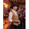 COOFANDY Men’s Western Vest Suede Cowboy Vest Casual Slim Fit Waistcoat(Light Khaki)