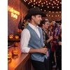 COOFANDY Men’s Western Vest Suede Cowboy Vest Casual Slim Fit Waistcoat(Navy Blue)