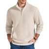 COOFANDY Men Corduroy Sweatshirt Quarter Zip Pullover Mock Neck Long Sleeve(Beige)
