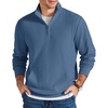 COOFANDY Men Corduroy Sweatshirt Quarter Zip Pullover Mock Neck Long Sleeve(Blue)