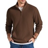 COOFANDY Men Corduroy Sweatshirt Quarter Zip Pullover Mock Neck Long Sleeve(Brown)