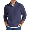 COOFANDY Men Corduroy Sweatshirt Quarter Zip Pullover Mock Neck Long Sleeve(Navy Blue)