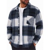 COOFANDY Mens Flannel Shirts Long Sleeve Lightweight Plaid Shirt Casual Button Down Shirts Jacket(Navy White)