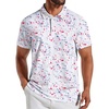 COOFANDY Mens Golf Polo Shirts Short Sleeve Quick Dry Casual Collared Shirt(A Colored Dots)