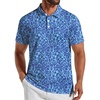 COOFANDY Mens Golf Polo Shirts Short Sleeve Quick Dry Casual Collared Shirt(Blue Ripple)