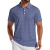 COOFANDY Mens Golf Polo Shirts Short Sleeve Quick Dry Casual Collared Shirt(Navy Blue Triangles)