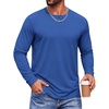 COOFANDY Men’s Long Sleeve T-Shirts Crew Neck Regular-Fit Tee Shirts Casual Basic Tshirts(Blue)