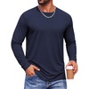 COOFANDY Men’s Long Sleeve T-Shirts Crew Neck Regular-Fit Tee Shirts Casual Basic Tshirts(Navy)