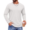 COOFANDY Men’s Long Sleeve T-Shirts Crew Neck Regular-Fit Tee Shirts Casual Basic Tshirts(White)