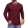 COOFANDY Men’s Long Sleeve T-Shirts Crew Neck Regular-Fit Tee Shirts Casual Basic Tshirts(Wine Red)