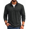 COOFANDY Men’s Quarter Zip Pullover Sweater Regular Fit Fleece Sweatshirt(Dark Grey)