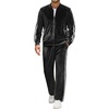 COOFANDY Mens Velour Tracksuit 2 Piece Set Sweatsuits Velvet Jogging Suits(Black)