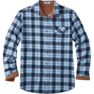 COOFANDY Mens Flannel Shirts Long Sleeve Button Down Shirt Casual Shirts Work Shirts for Men(Blue/Black Plaid)