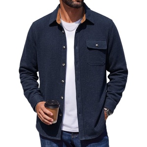 COOFANDY Mens Flannel Shirts Long Sleeve Plaid Button Down Shirt Jacket(Solid Navy Blue)
