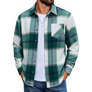 COOFANDY Mens Flannel Shirts Long Sleeve Plaid Button Down Shirt Jackets(Green Plaid)