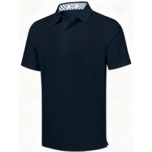 COOFANDY Mens Golf Polo Shirts Short Sleeve Quick Dry Casual Collared Shirt(Navy Blue)