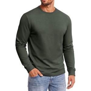 COOFANDY Men’s Heavyweight Long Sleeve T-Shirt Cotton Crew Neck Basic Tee(Army Green)