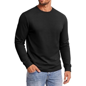 COOFANDY Men’s Heavyweight Long Sleeve T-Shirt Cotton Crew Neck Basic Tee(Black)