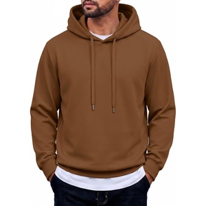 COOFANDY Men’s Hoodie Pullover Hooded Sweatshirt Casual Fashion Solid Fall(Light Brown)