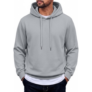 COOFANDY Men’s Hoodie Pullover Hooded Sweatshirt Casual Fashion Solid Fall(Light Gray)