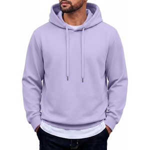 COOFANDY Men’s Hoodie Pullover Hooded Sweatshirt Casual Fashion Solid Fall(Light Purple)