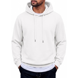 COOFANDY Men’s Hoodie Pullover Hooded Sweatshirt Casual Fashion Solid Fall(White)