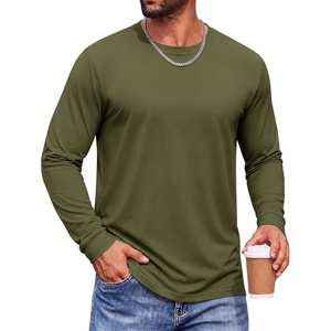 COOFANDY Men’s Long Sleeve T-Shirts Crew Neck Regular-Fit Tee Shirts Casual Basic Tshirts(Army Green)