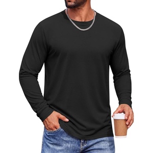 COOFANDY Men’s Long Sleeve T-Shirts Crew Neck Regular-Fit Tee Shirts Casual Basic Tshirts(Black)