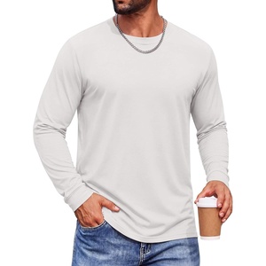 COOFANDY Men’s Long Sleeve T-Shirts Crew Neck Regular-Fit Tee Shirts Casual Basic Tshirts(White)
