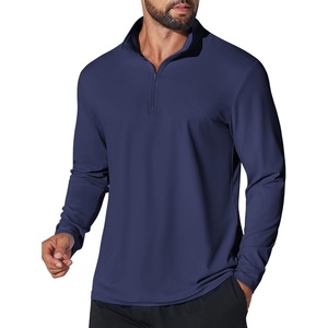 COOFANDY Mens Quarter Zip Pullover Golf Shirt Running Sweatshirt For Men(Navy Blue)