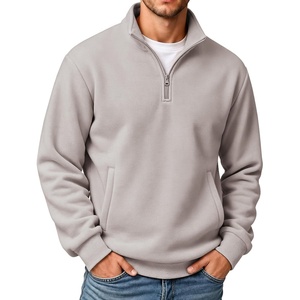 COOFANDY Mens Quarter Zip Pullover Sweatshirt Fleece Mock Neck with Pocket(Khaki)
