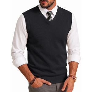 COOFANDY Men’s Sweater Vest Wool Blended Casual Sleeveless Knit Pullover(A-black)