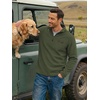 COOFANDY Men’s Fleece Quarter Zip Pullover Mock Neck Long Sleeve Sweatshirt(Army Green)