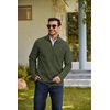 COOFANDY Men’s Fleece Quarter Zip Pullover Mock Neck Long Sleeve Sweatshirt(Army Green)