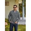 COOFANDY Men’s Fleece Quarter Zip Pullover Mock Neck Long Sleeve Sweatshirt(Dark Gray)
