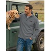 COOFANDY Men’s Fleece Quarter Zip Pullover Mock Neck Long Sleeve Sweatshirt(Dark Gray)