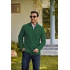 COOFANDY Men’s Fleece Quarter Zip Pullover Mock Neck Long Sleeve Sweatshirt(Green)